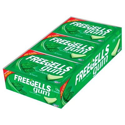 Chiclete Freegells Gum Menta - Display com 15 Unidades
