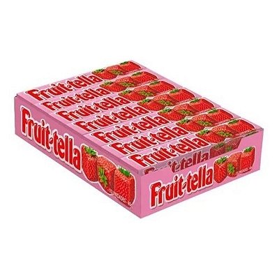 Bala Mastigável Fruitella Morango - Caixa 640g - 16 unidades