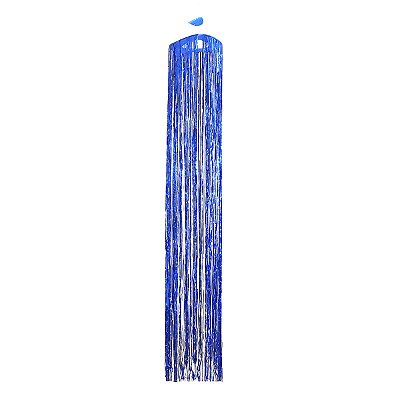 Enfeite De Teto Lustre Metalizado para Decoração - Azul - 1,80M