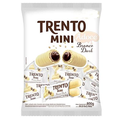 Trento Mini Sabor Dark Coberto com Chocolate Branco 38% Cacau - Pacote 800G - 50 Unidades