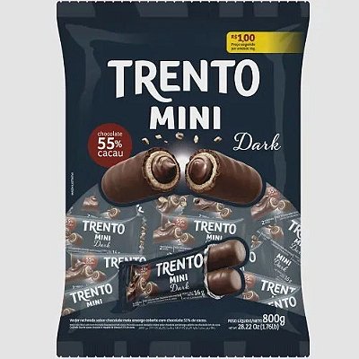 Trento Mini Sabor Dark 38% Cacau - Pacote 800G - 50 Unidades