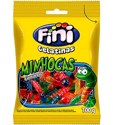 Bala Gelatina Minhocas 90G Fini