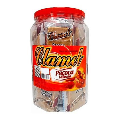 Doce De Amendoim Paçoca Molecão 1,2kg - Pote c/ 20 Unidades - Clamel