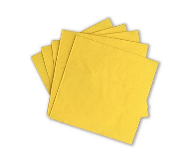 Guardanapo de Papel Crepado Amarelo Candy 19,5cm x 22cm - 50 Unidades