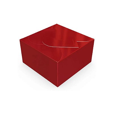 Caixa Coracao p/4 Doces Vermelha 6,5x6,5cm - 1 unidade