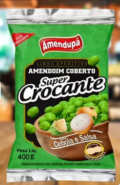 Pacote Amendoim Crocante Cebola e Salsa Amendupã 400g