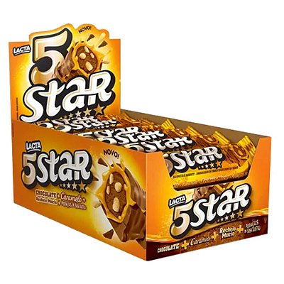 Chocolate 5 Star - Caixa c/18 Unidades de 40g - 720g - Lacta
