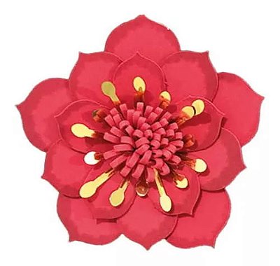 Painel Decorativo em EVA Festa Floral Camélia Vermelho 36cm - Piffer