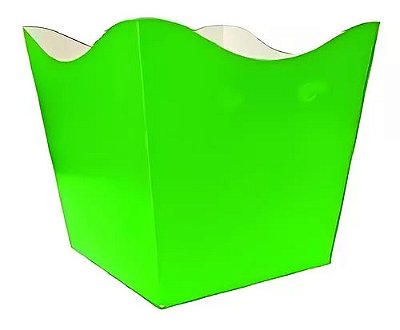 Cachepot De Papel Liso Pequeno Verde Limão 7x7x7cm - 10 Unidades