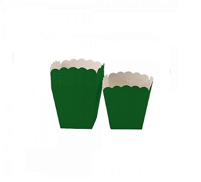 Cachepot De Papel Liso Pequeno Verde 7x7x7cm - 10 Unidades