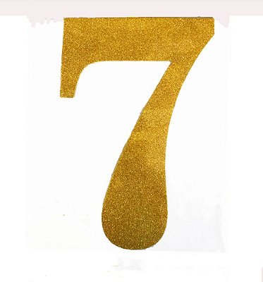 Painel Eva Dourado com Glitter - 25cm x 37cm - Número - 7