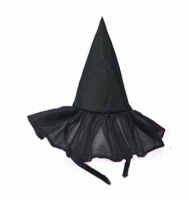 Tiara com Chapéu de Bruxa Preto de Halloween