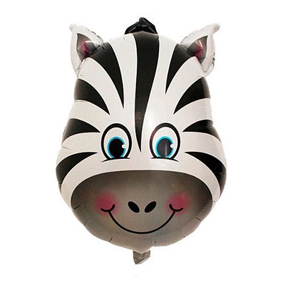 Balão Metalizado Zebra Engraçada 59cm x 43cm - Flutua com Gás Hélio