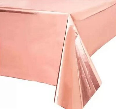 Toalha De Mesa Metalizada Rose 1,37 x 1,83 cm