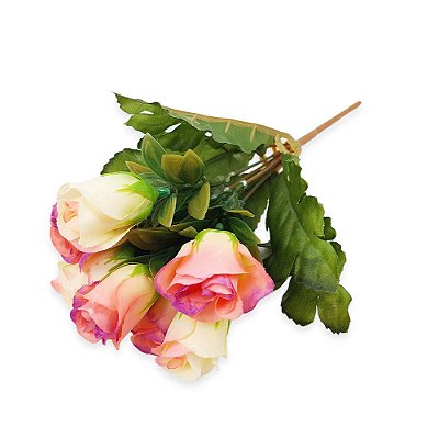 Buquê de Rosas - Rosa - 30cm - 5 Flores