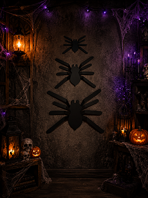 Cartela Destacável De Aranhas Halloween 22cm - 6 Unidades