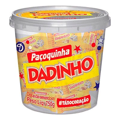 Paçoca Dadinho Pote Rolha 750 g - 50 Unidades de 15g