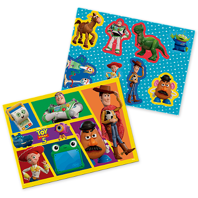 Kit Decorativo Cartonado Festa Toy Story - Sendo 01 folha poster e 01 folha com várias peças destacáveis