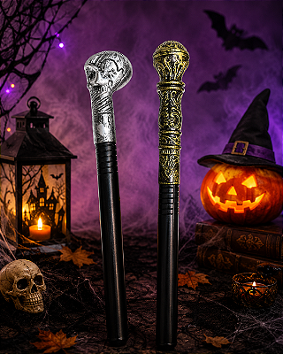 Acessório Bastão Medieval de Plástico Halloween 45cm - Modelos Sortidos - 1 Unidade