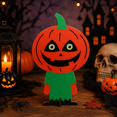 Display MDF Homem Abobora Halloween 22x16cm