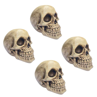 Saco de Crânio de Plastico Decoração Halloween - 5cm x 4cm (Cada Crânio) - 6 Unidades