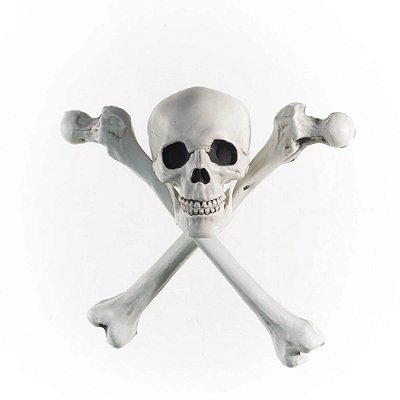 Enfeite Osso e Caveira Pirata Assustador Halloween - 40cm x 33cm