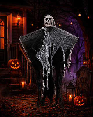 Enfeite Caveira Halloween Para Pendurar 80cm