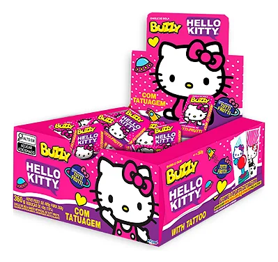Caixa de Chiclete Hello Kitty Tutti Frutti - Caixa 360g - 90 Unidades