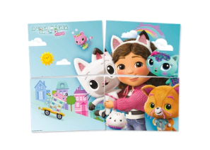 Painel Decorativo Festa 4 Lâminas A Casa Magica Da Gabby Filme – 90cm x 64cm