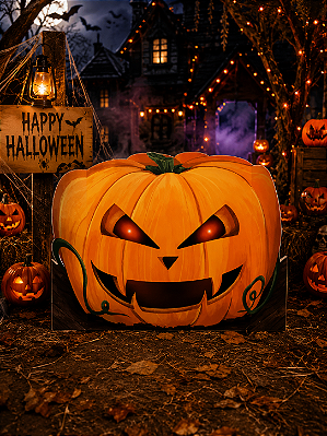 Totem para Chão Halloween Abóbora – 67x97cm