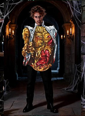 Painel de Zumbi Masculino p/ Fotos Terror Halloween - 60x46cm