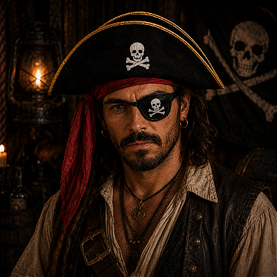Óculos Pirata Festa - 1 Unidade