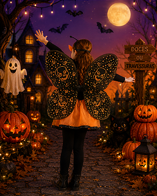 Asas De Borboleta Caveira De Halloween