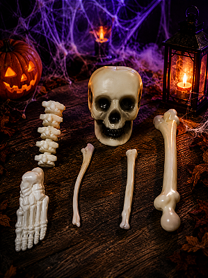Kit Decoração Esqueleto – 6 Peças - Halloween Assustador!