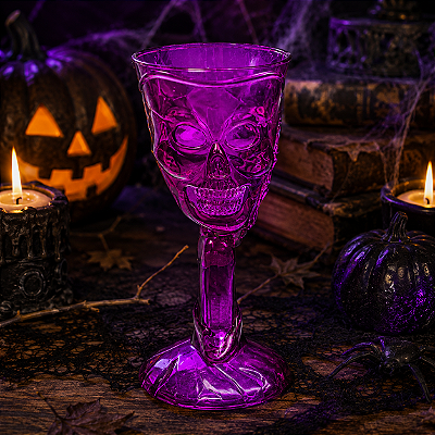 Taça Halloween Caveira 300ml - Roxo