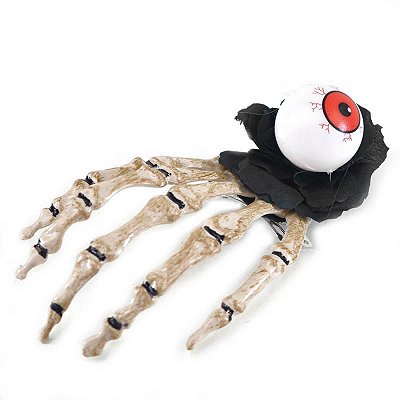 Presilha P/ Cabelo Mão com Olho Halloween - 1 Unidade