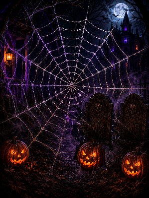 Teia De Aranha Gigante Halloween - Cor Preto - 120cm