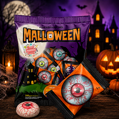 Marshmallow Recheado Malloween 250g Florestal