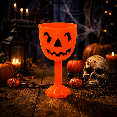 Taça Halloween Abóbora Laranja Decoração de Halloween