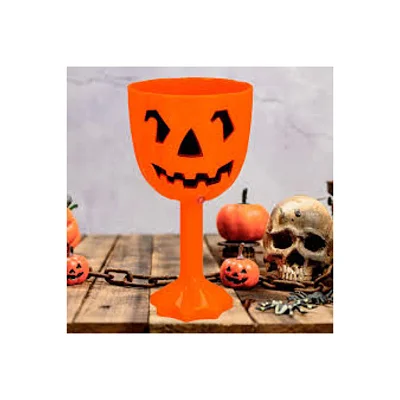Taça Halloween Abóbora Laranja Decoração de Halloween