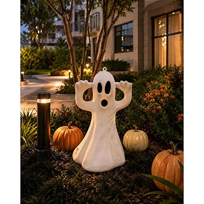 Enfeite Fantasminha Plástico Halloween 35cm