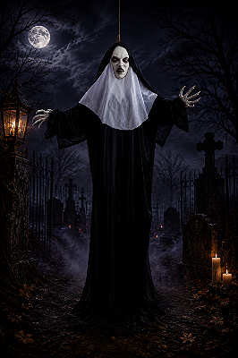 Boneca Freira Gaetana Halloween 100cm