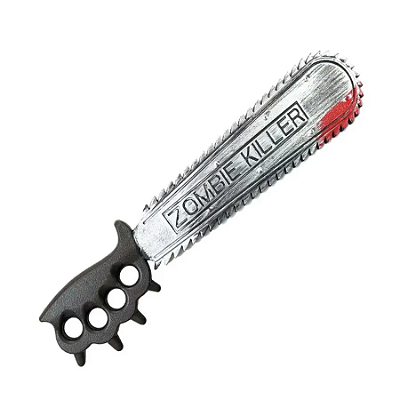 Serra com Sangue Zombie Killer de Plástico para Fantasia de Halloween 50cm