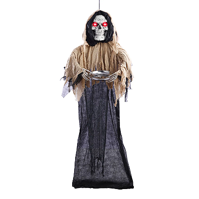 Boneco Caveira Bandeja James com Luz - 170cm