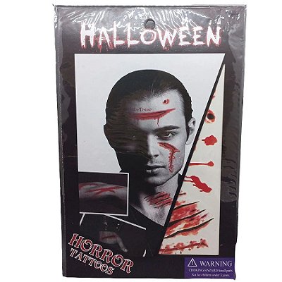 Tatuagens de Halloween Vampiro - "Cortes" - 12 Unidades