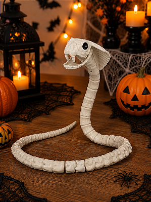 Esqueleto Animal Cobra Naja Halloween - 109cm de Comprimento
