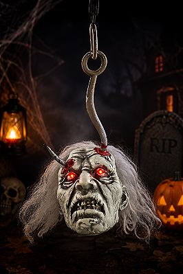 Enfeite Decorativo de Halloween – Zumbi Lucifer com LED 37cm para Pendurar