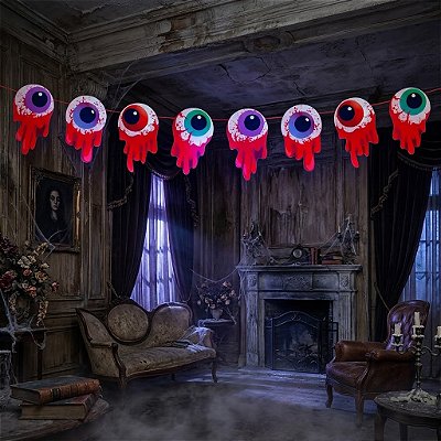 Faixa Decorativa Halloween Olhos Assustadores – 1 Unidade