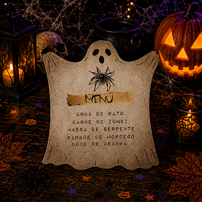 Guardanapo Double Face Fantasma de Halloween 33cm - 20 Unidades