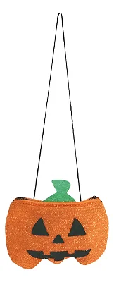Bolsinha Abóbora Laranja de Halloween - 20,5cm - 1 unidade